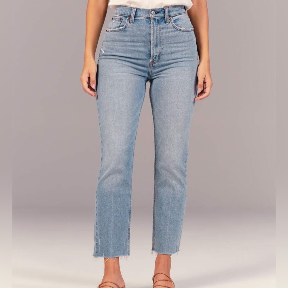 Abercrombie and Fitch Ultra High Rise Ankle Straight Jeans
